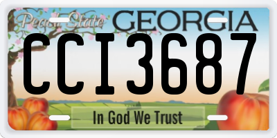 GA license plate CCI3687