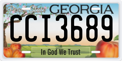 GA license plate CCI3689