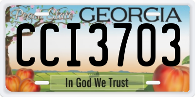 GA license plate CCI3703