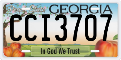 GA license plate CCI3707