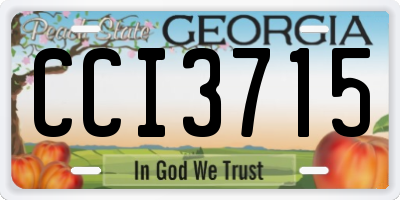 GA license plate CCI3715