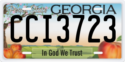 GA license plate CCI3723