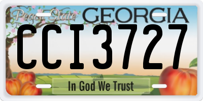 GA license plate CCI3727