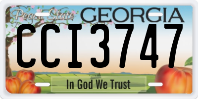 GA license plate CCI3747