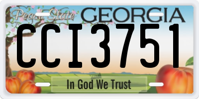 GA license plate CCI3751