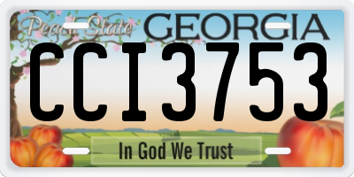 GA license plate CCI3753