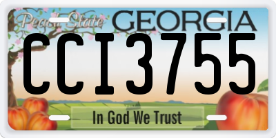 GA license plate CCI3755