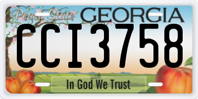 GA license plate CCI3758