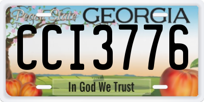 GA license plate CCI3776