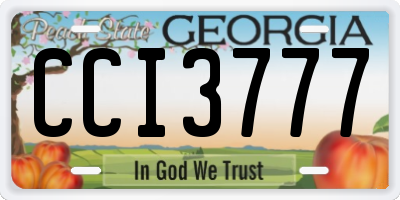 GA license plate CCI3777