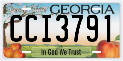 GA license plate CCI3791