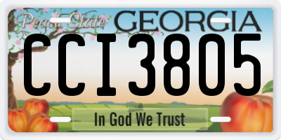 GA license plate CCI3805