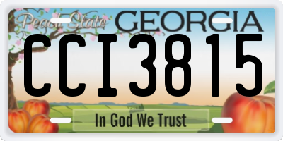 GA license plate CCI3815