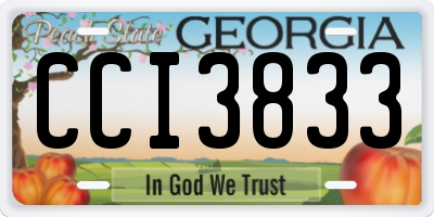 GA license plate CCI3833