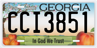 GA license plate CCI3851