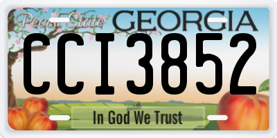 GA license plate CCI3852