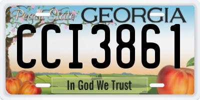 GA license plate CCI3861
