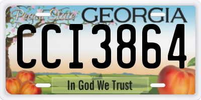 GA license plate CCI3864