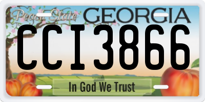 GA license plate CCI3866