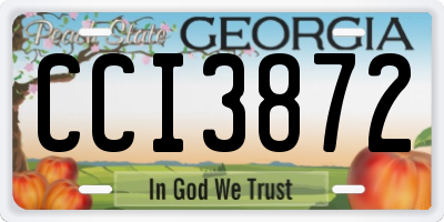 GA license plate CCI3872