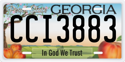 GA license plate CCI3883