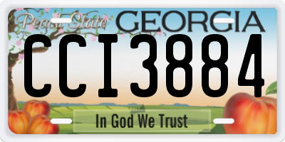 GA license plate CCI3884