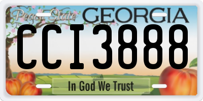 GA license plate CCI3888