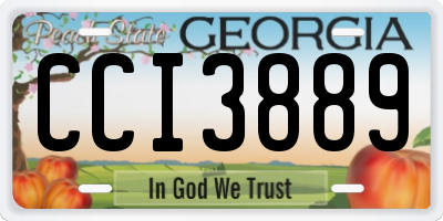 GA license plate CCI3889