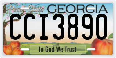 GA license plate CCI3890