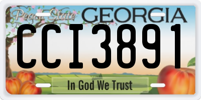 GA license plate CCI3891