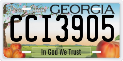 GA license plate CCI3905