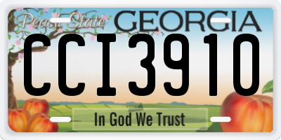 GA license plate CCI3910