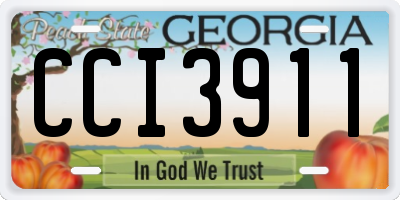 GA license plate CCI3911