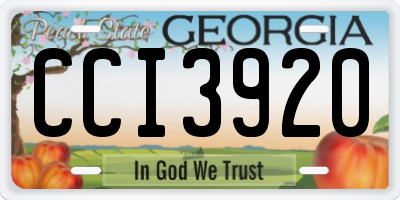 GA license plate CCI3920