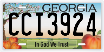 GA license plate CCI3924