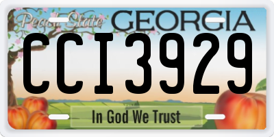 GA license plate CCI3929