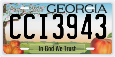 GA license plate CCI3943