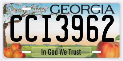 GA license plate CCI3962