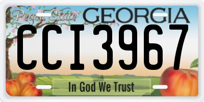 GA license plate CCI3967