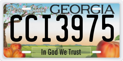 GA license plate CCI3975