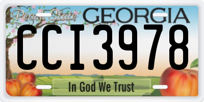 GA license plate CCI3978