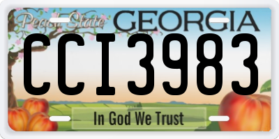 GA license plate CCI3983