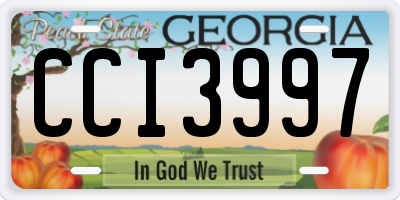 GA license plate CCI3997