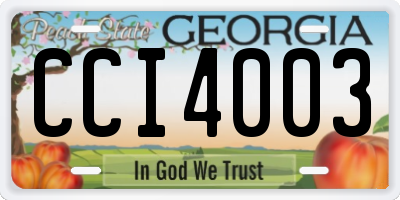 GA license plate CCI4003