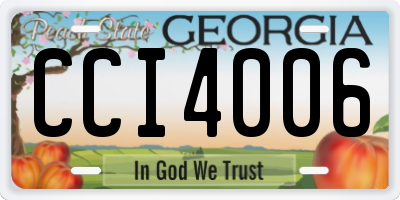 GA license plate CCI4006