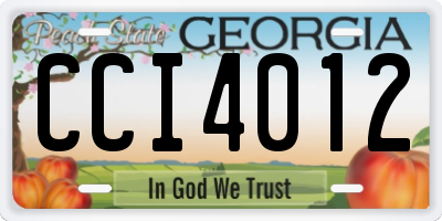 GA license plate CCI4012