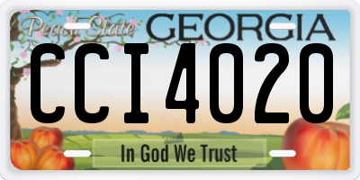 GA license plate CCI4020