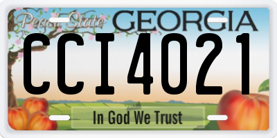 GA license plate CCI4021