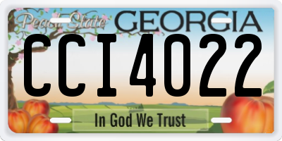 GA license plate CCI4022