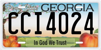 GA license plate CCI4024